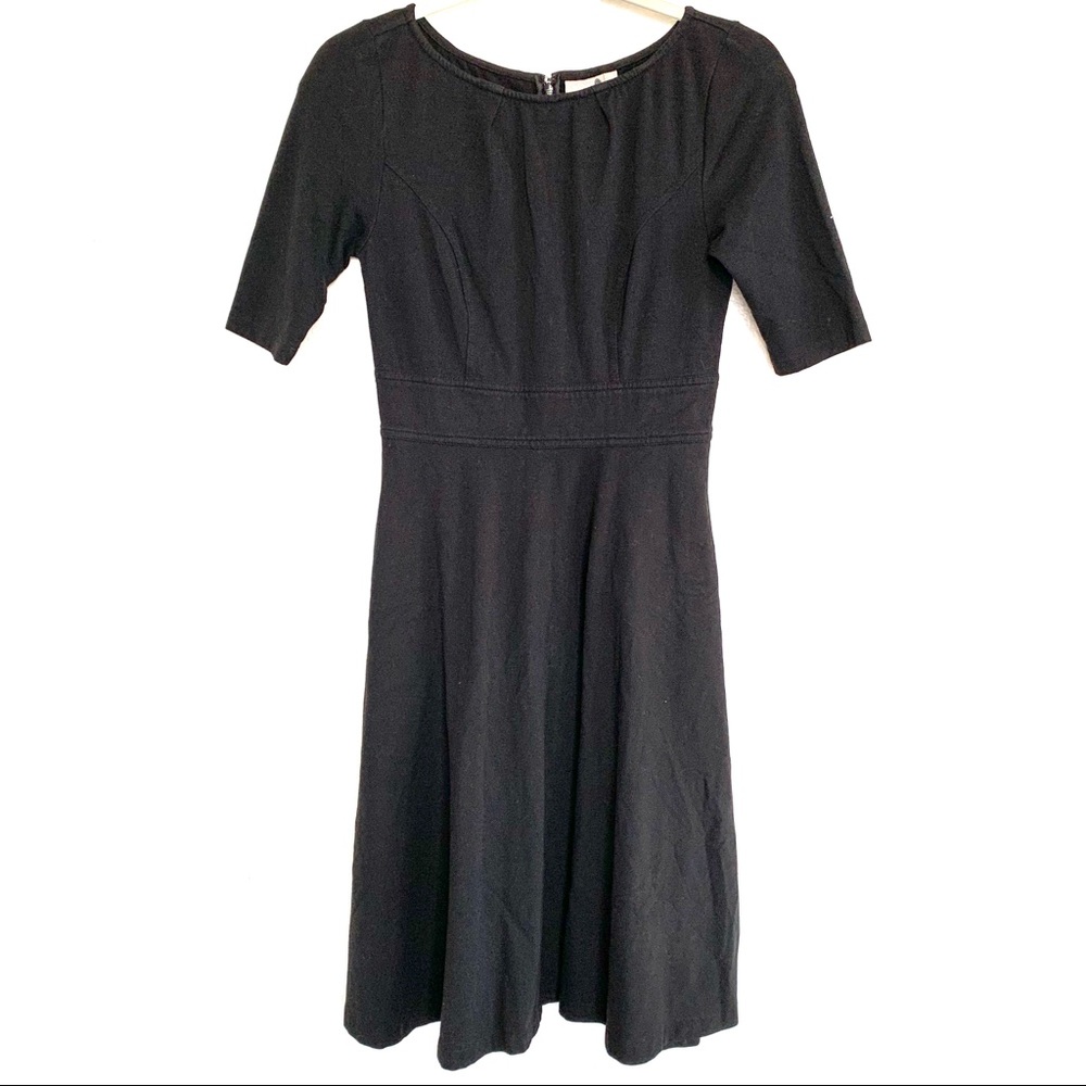 EShakti Black Fit & Flare Cotton Dress - Picture 2 of 8
